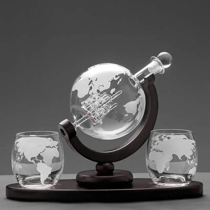 Decanter Globe Set - مجموعة زجاج الويسكي كريستال غلوب الخمور