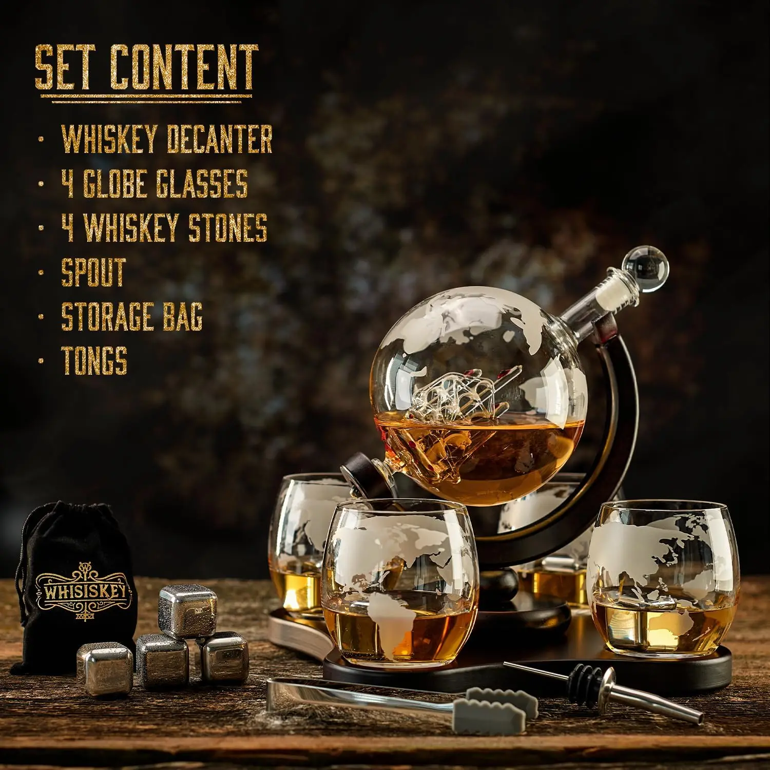 Decanter Globe Set - NANCIHUI-مصفق زجاجي إبداعي ، زجاجة ويسكي