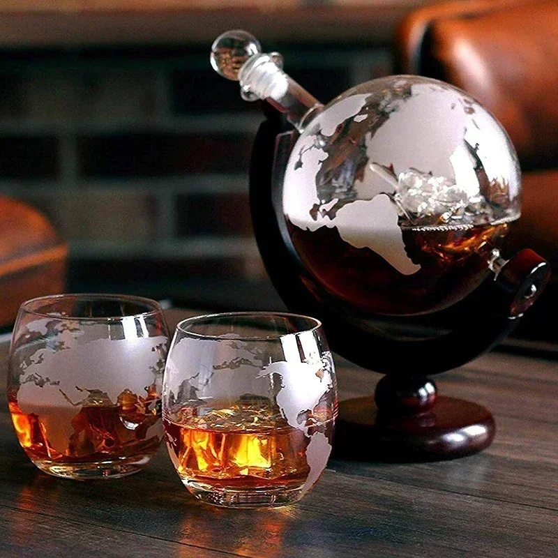 Decanter Globe Set - مجموعة المصفق العالم الإبداعي مع قنينة