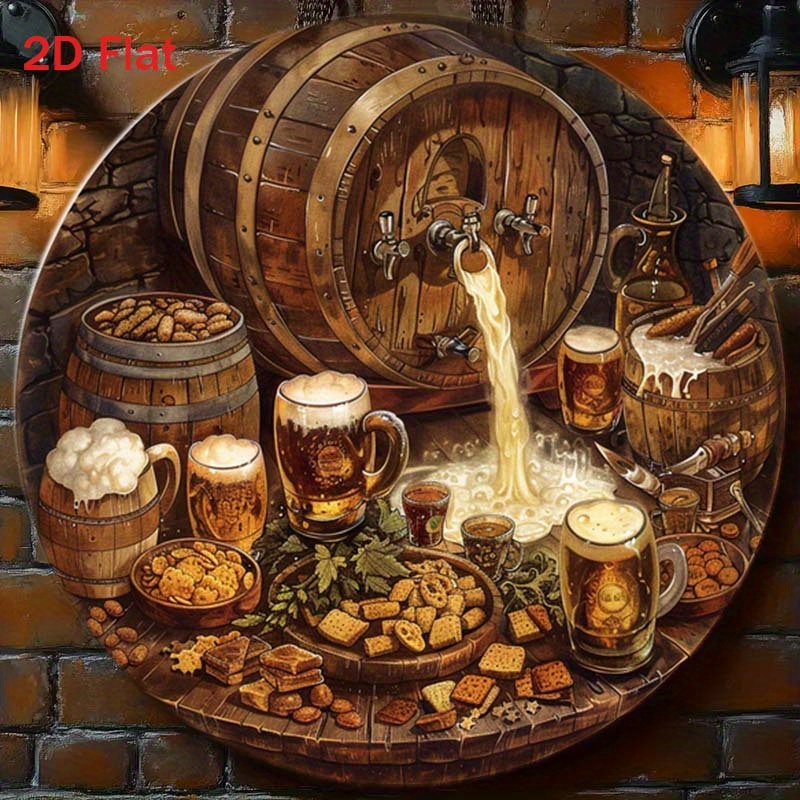 Home Bar Cafe - لافتة ألومنيوم مسطحة ثنائية الأبعاد دائرية