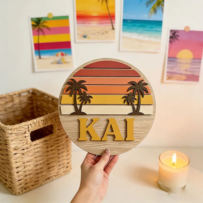 Home Bar Signs - لافتة خشبية دائرية قابلة للتخصيص بتصميم