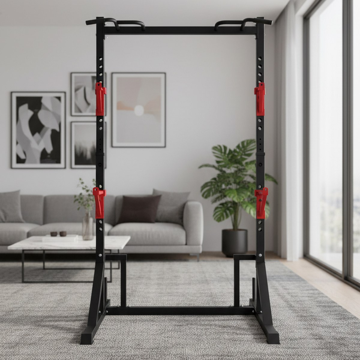 رف قوة قابل للتعديل مع قضيب سح - مراجعة Home Bar And Gym وسعره