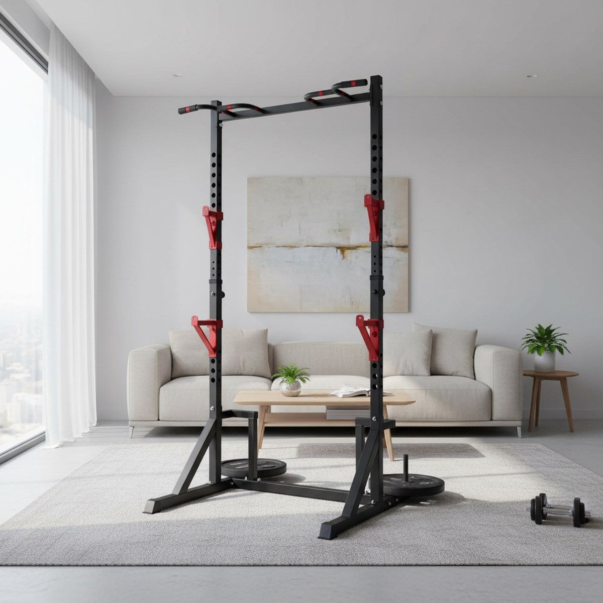 رف قوة قابل للتعديل مع قضيب سح - مراجعة Home Bar And Gym وسعره