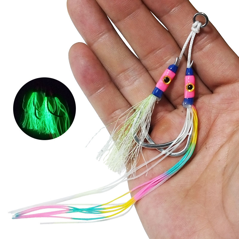 2 زوج/حزمة خطافات صيد مضيئة من - مراجعة Jigger Double Sided وسعره