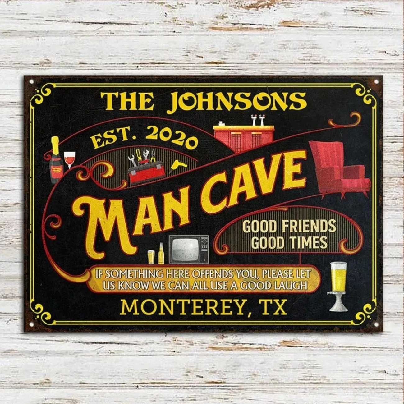 لوحة معدنية مخصصة بعبارة 'كل و - مراجعة Home Bar Signs وسعره